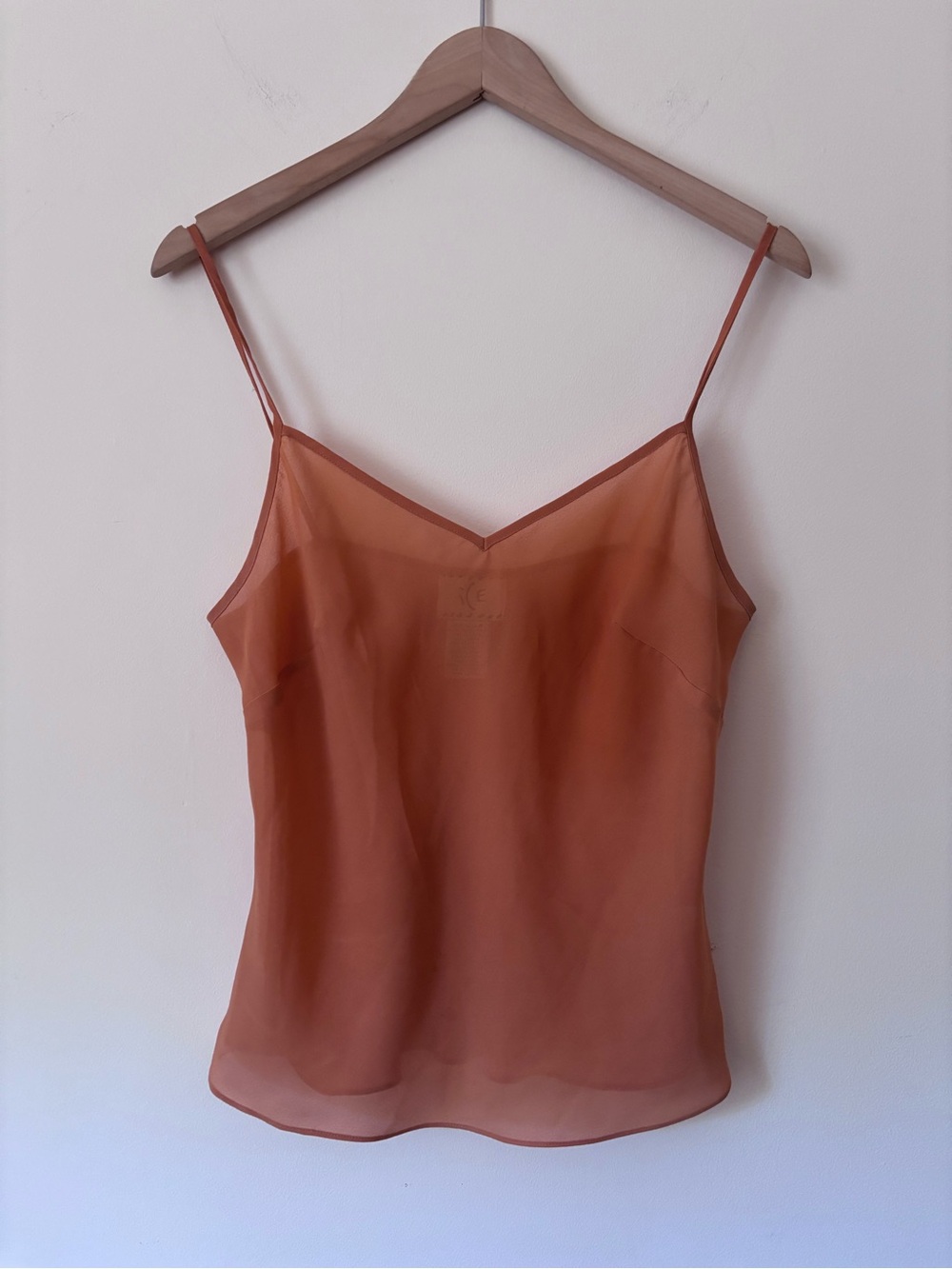 Sheer silk light soft Orange Cami Tank